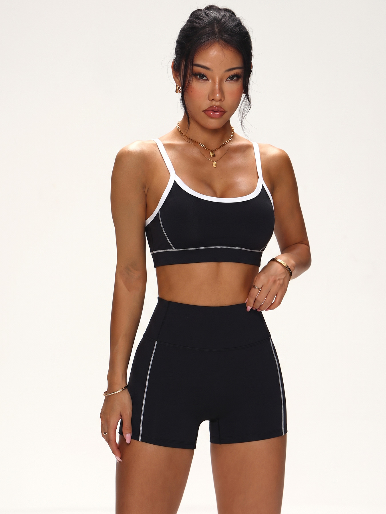 Contrast Trim Seamless Workout - Plunge Bra Push Up review and price