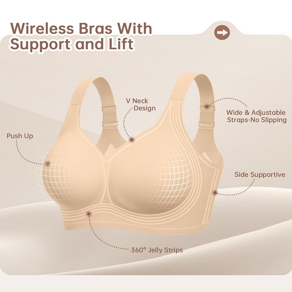 Plus Size Push Up Jelly Bra Se - T Shirt Bra Seamless review and price